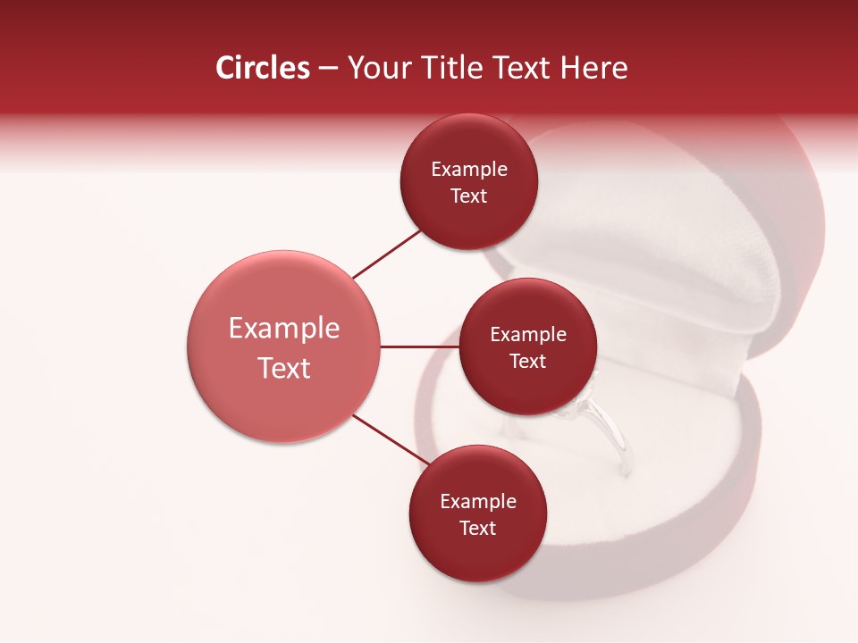 An Open Red Velvet Ring Box With A White Diamond In It PowerPoint Template