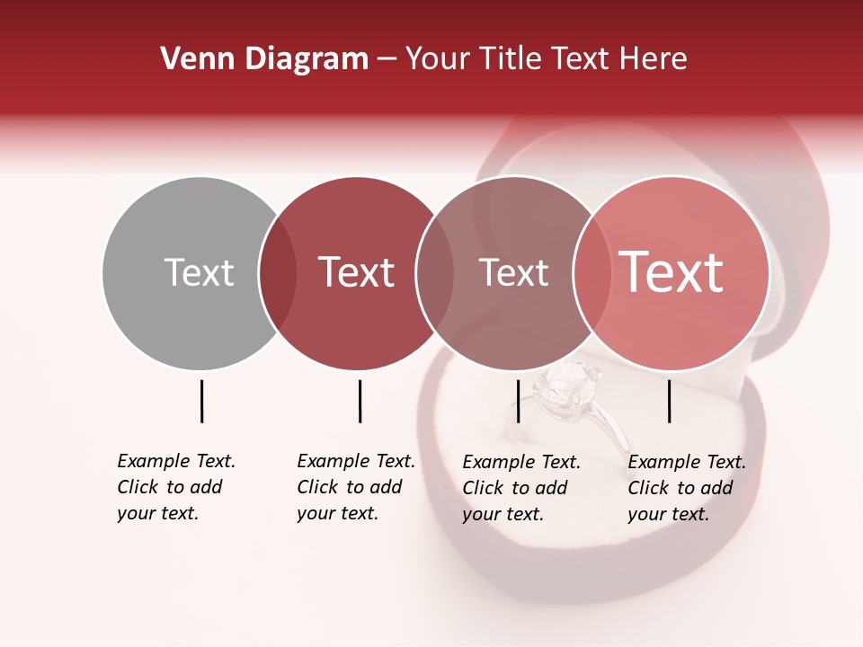 An Open Red Velvet Ring Box With A White Diamond In It PowerPoint Template
