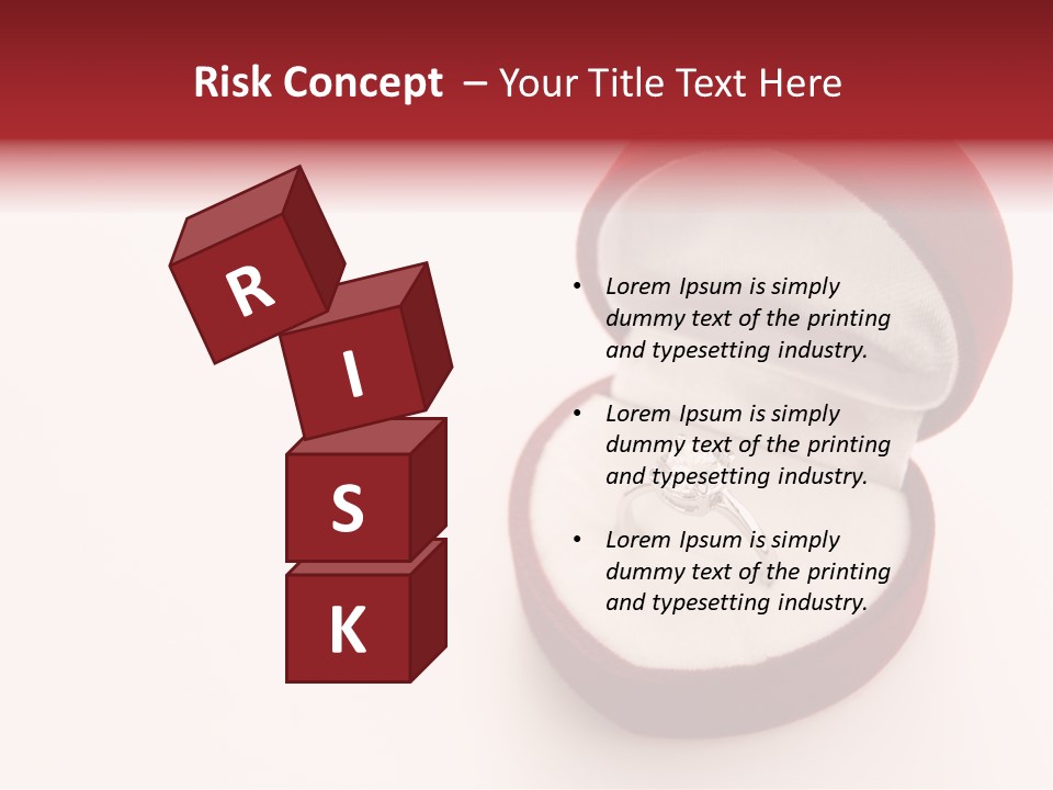 An Open Red Velvet Ring Box With A White Diamond In It PowerPoint Template