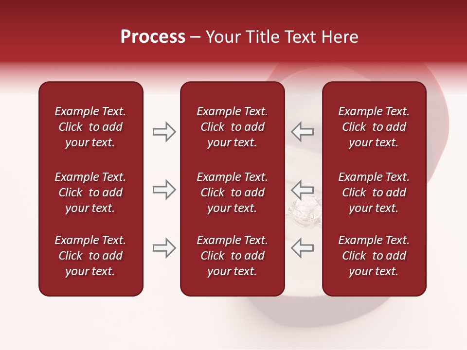 An Open Red Velvet Ring Box With A White Diamond In It PowerPoint Template