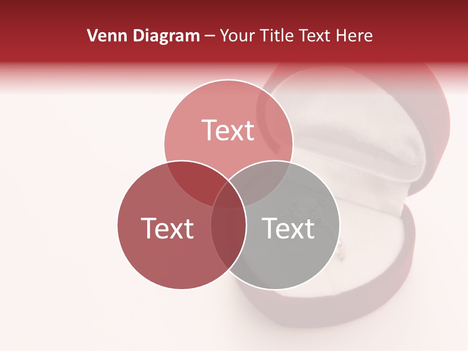 An Open Red Velvet Ring Box With A White Diamond In It PowerPoint Template