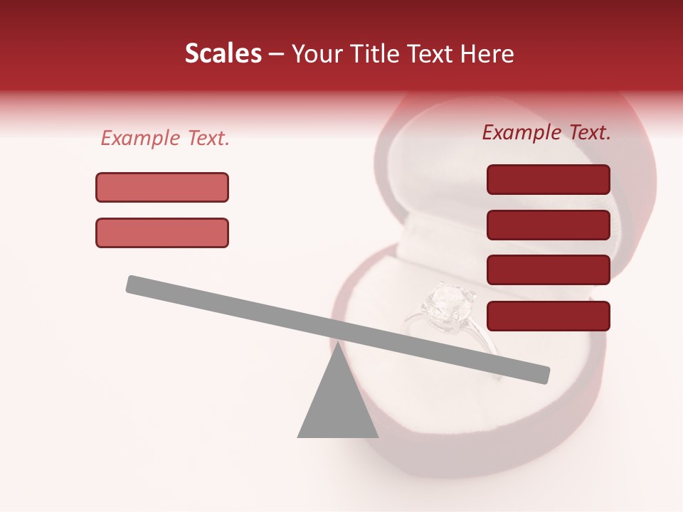 An Open Red Velvet Ring Box With A White Diamond In It PowerPoint Template