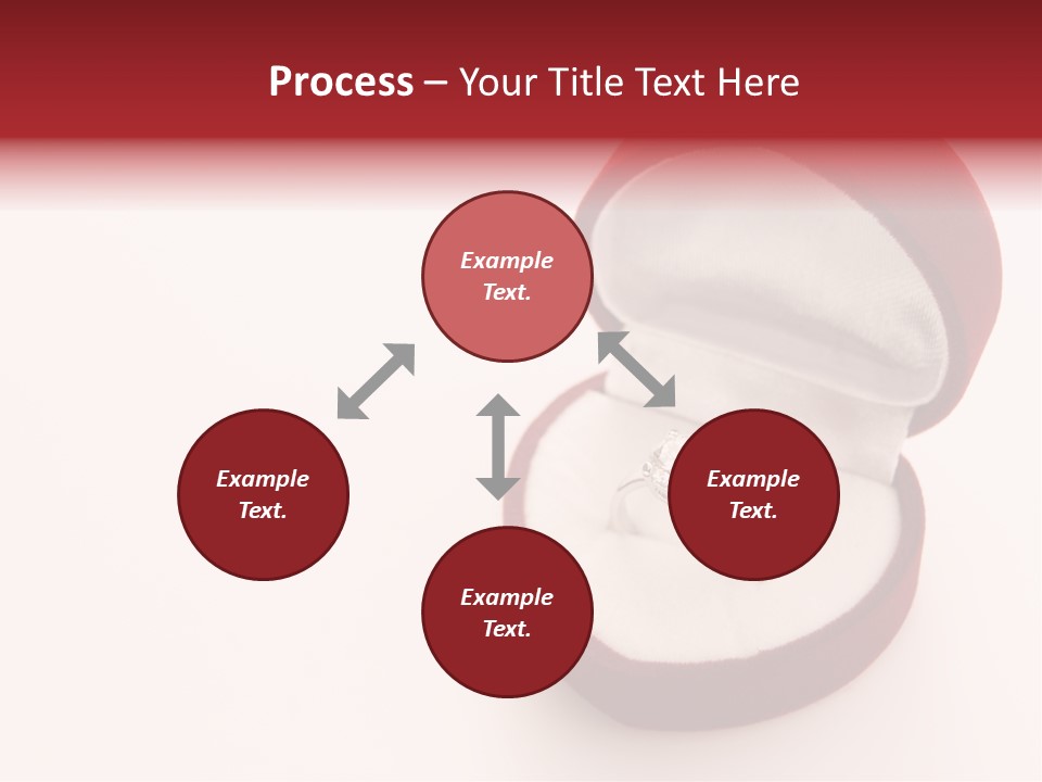 An Open Red Velvet Ring Box With A White Diamond In It PowerPoint Template