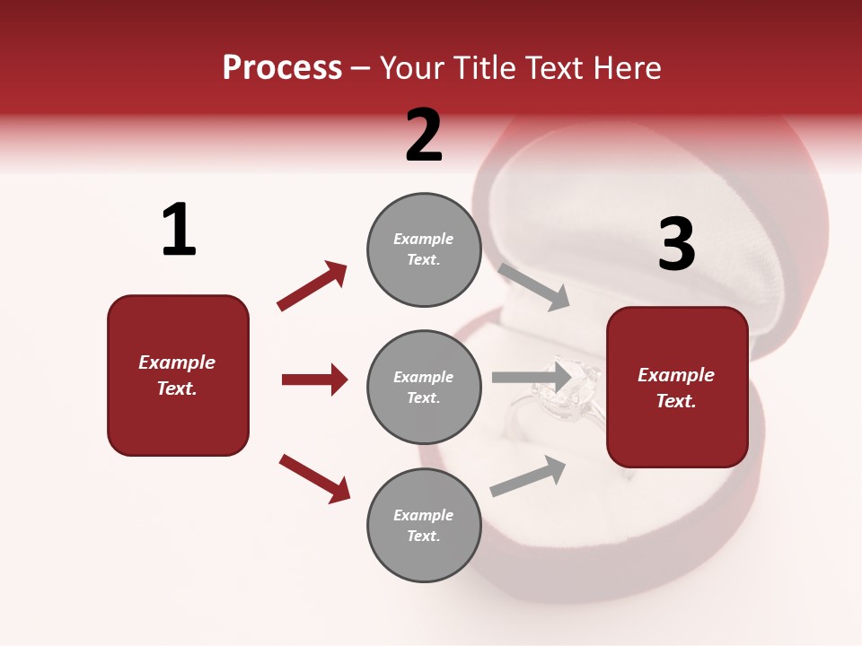 An Open Red Velvet Ring Box With A White Diamond In It PowerPoint Template