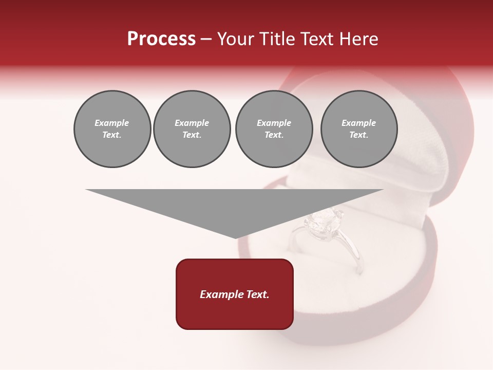 An Open Red Velvet Ring Box With A White Diamond In It PowerPoint Template