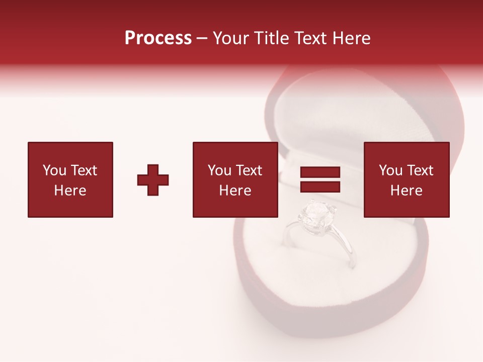 An Open Red Velvet Ring Box With A White Diamond In It PowerPoint Template