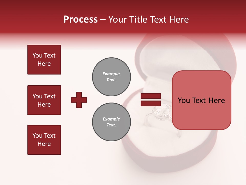 An Open Red Velvet Ring Box With A White Diamond In It PowerPoint Template