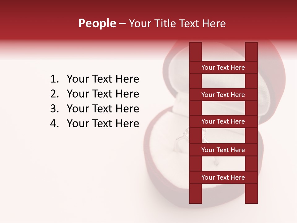 An Open Red Velvet Ring Box With A White Diamond In It PowerPoint Template