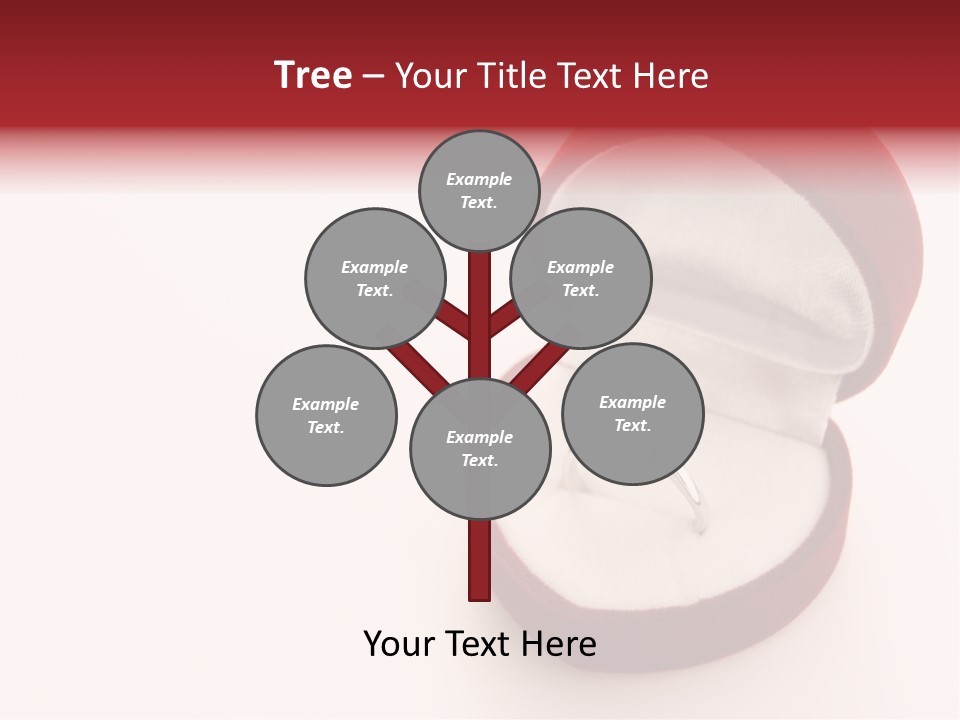 An Open Red Velvet Ring Box With A White Diamond In It PowerPoint Template