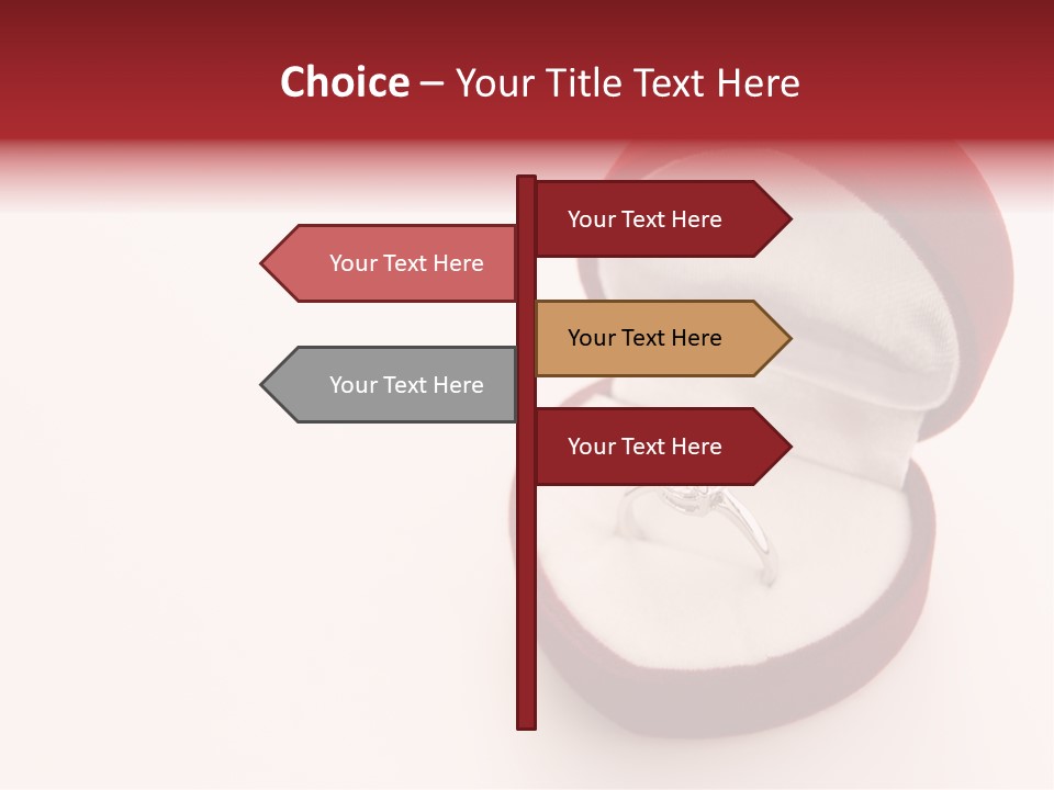 An Open Red Velvet Ring Box With A White Diamond In It PowerPoint Template