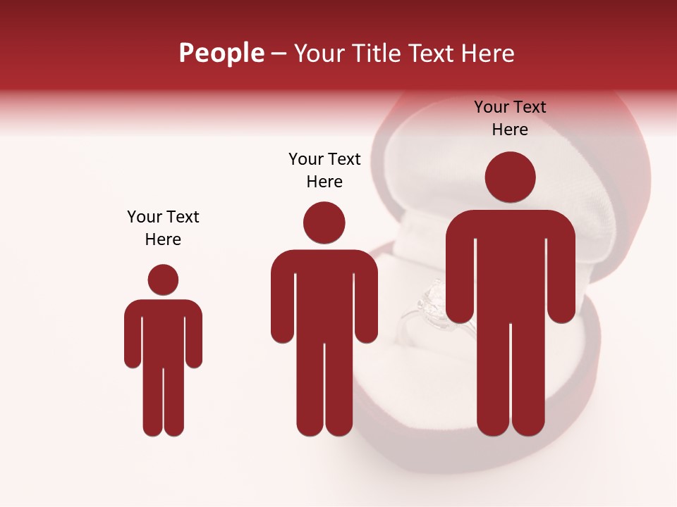 An Open Red Velvet Ring Box With A White Diamond In It PowerPoint Template