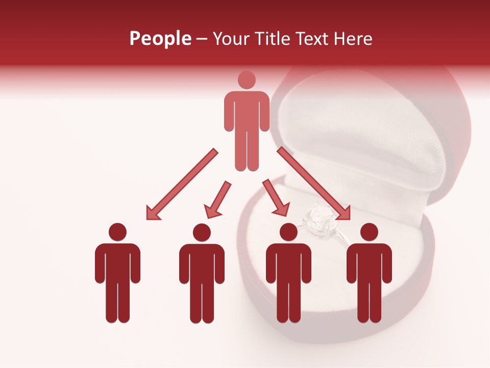 An Open Red Velvet Ring Box With A White Diamond In It PowerPoint Template