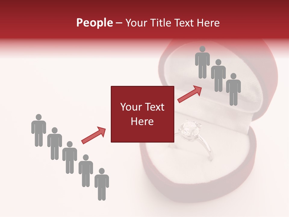 An Open Red Velvet Ring Box With A White Diamond In It PowerPoint Template