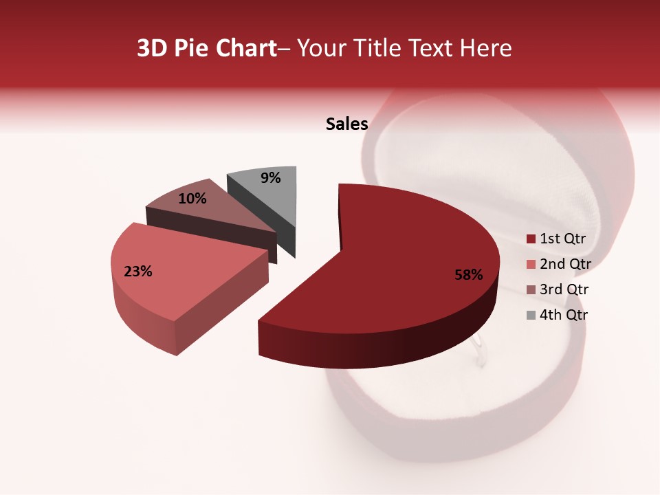 An Open Red Velvet Ring Box With A White Diamond In It PowerPoint Template