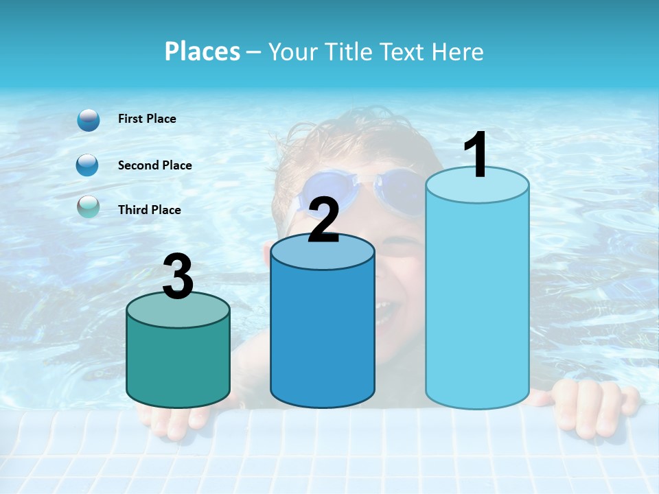 Happy Child In A Sunny Swimming Pool PowerPoint Template