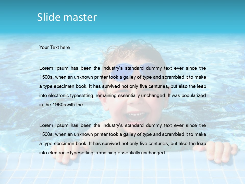 Happy Child In A Sunny Swimming Pool PowerPoint Template