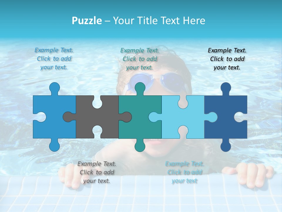 Happy Child In A Sunny Swimming Pool PowerPoint Template