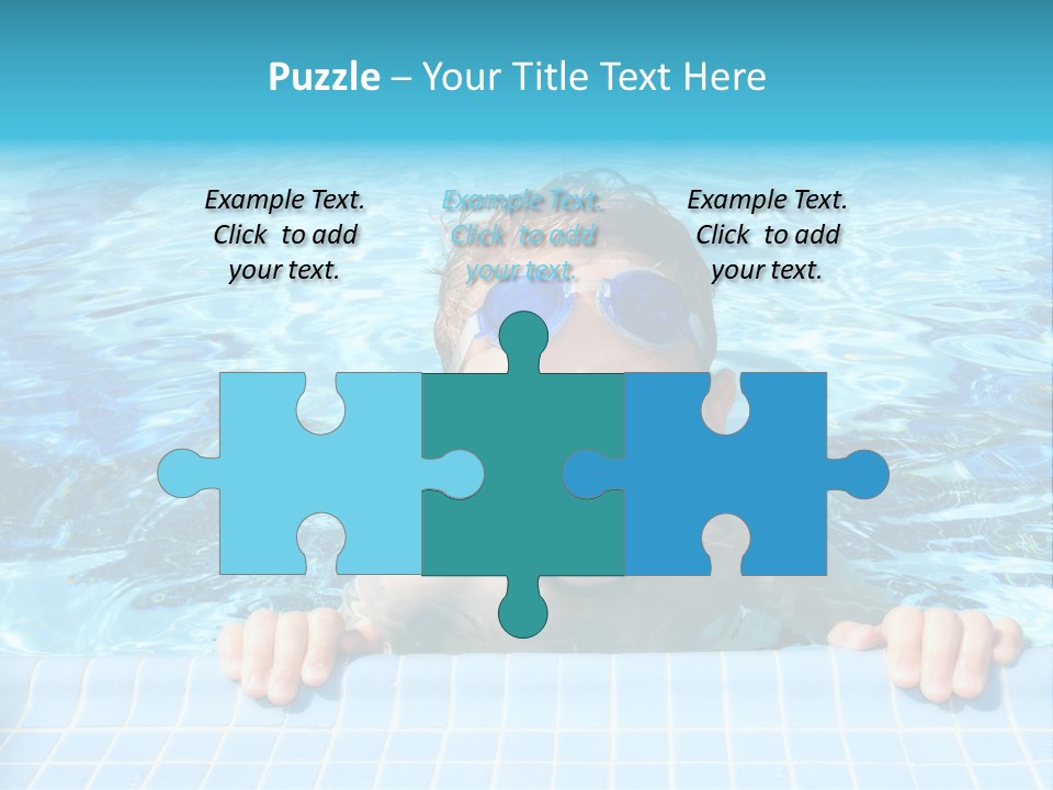 Happy Child In A Sunny Swimming Pool PowerPoint Template