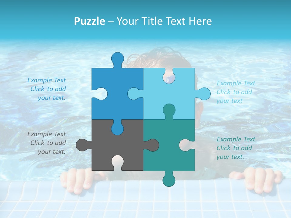 Happy Child In A Sunny Swimming Pool PowerPoint Template