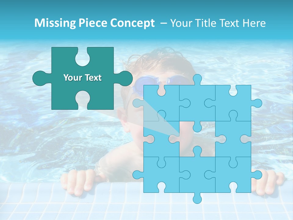 Happy Child In A Sunny Swimming Pool PowerPoint Template
