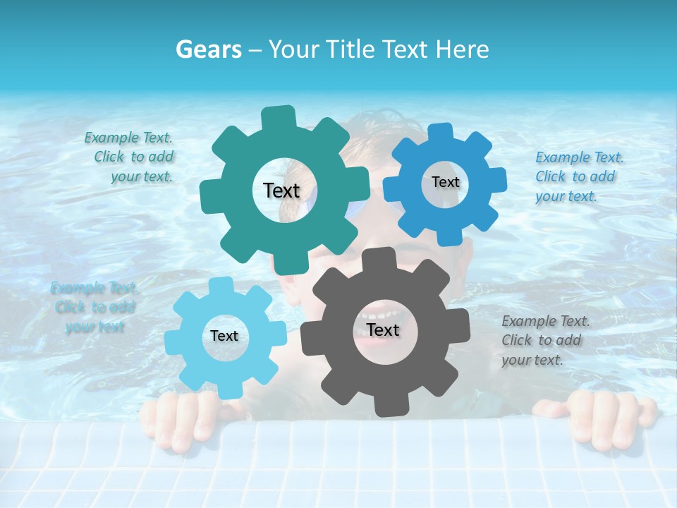 Happy Child In A Sunny Swimming Pool PowerPoint Template