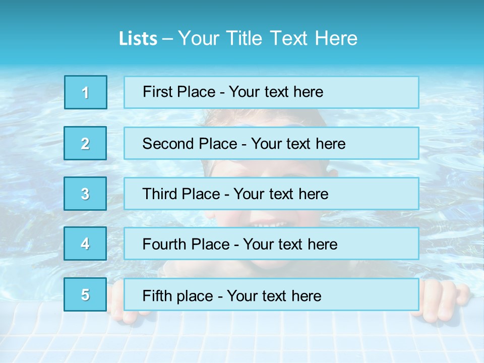 Happy Child In A Sunny Swimming Pool PowerPoint Template