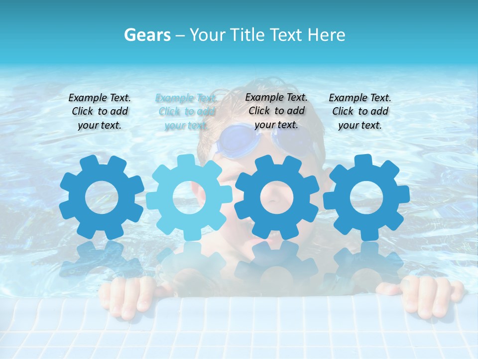 Happy Child In A Sunny Swimming Pool PowerPoint Template
