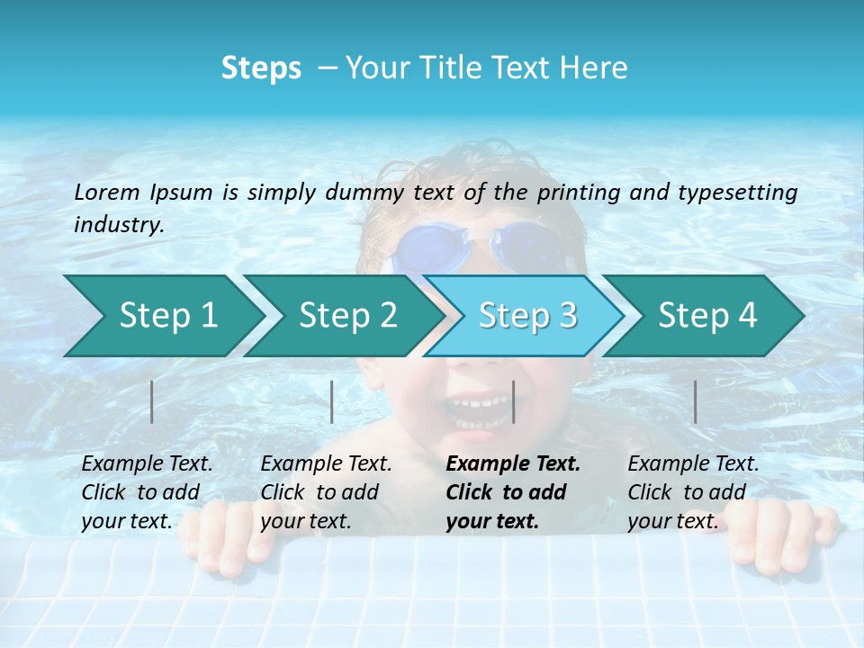 Happy Child In A Sunny Swimming Pool PowerPoint Template