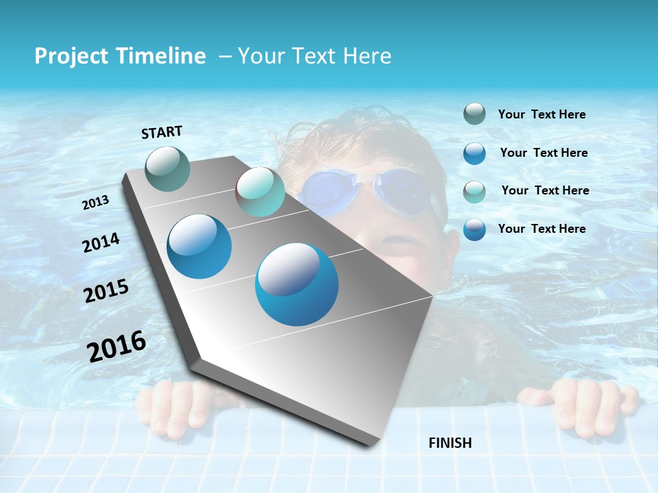 Happy Child In A Sunny Swimming Pool PowerPoint Template