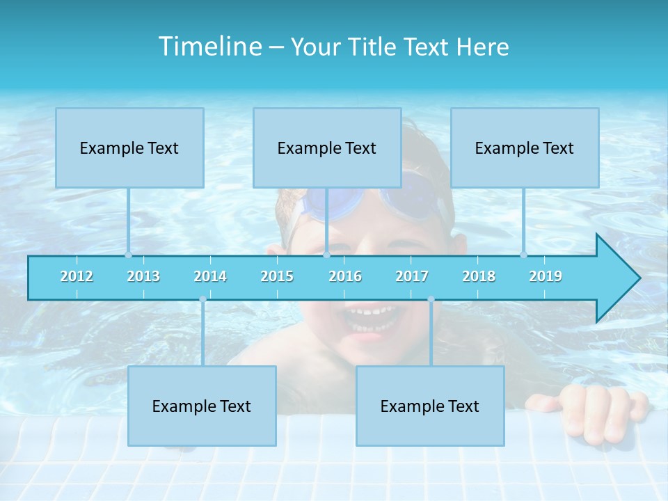 Happy Child In A Sunny Swimming Pool PowerPoint Template