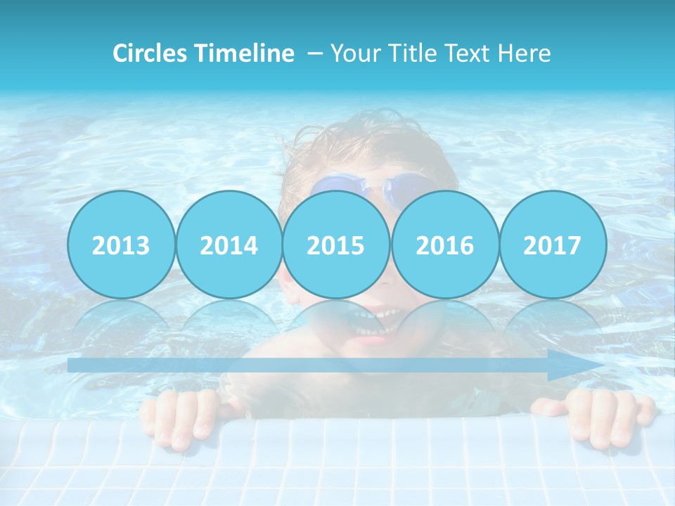 Happy Child In A Sunny Swimming Pool PowerPoint Template