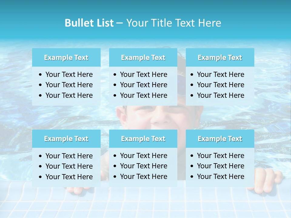 Happy Child In A Sunny Swimming Pool PowerPoint Template