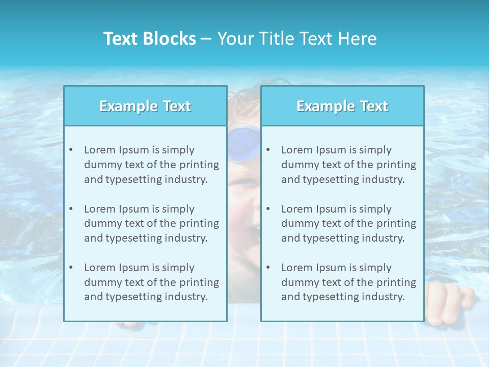 Happy Child In A Sunny Swimming Pool PowerPoint Template