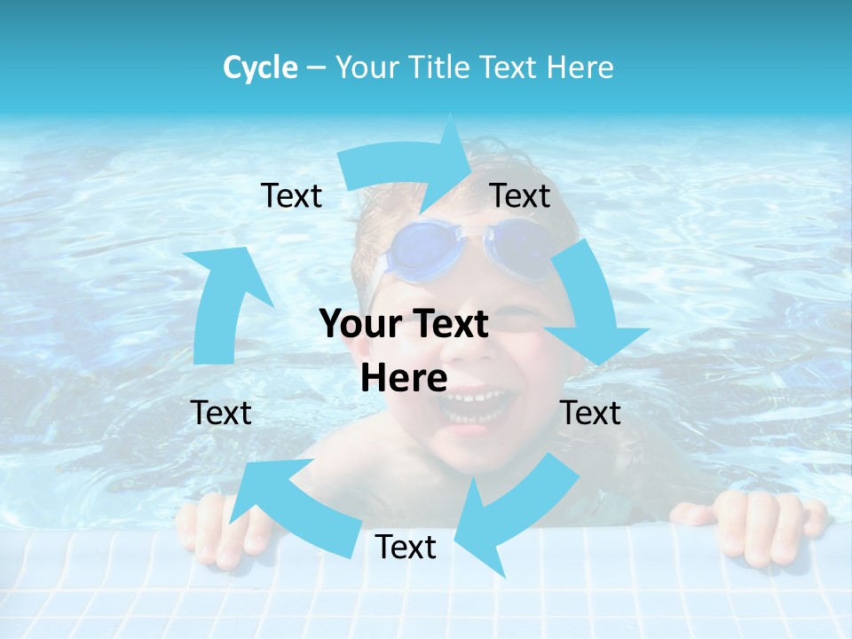 Happy Child In A Sunny Swimming Pool PowerPoint Template