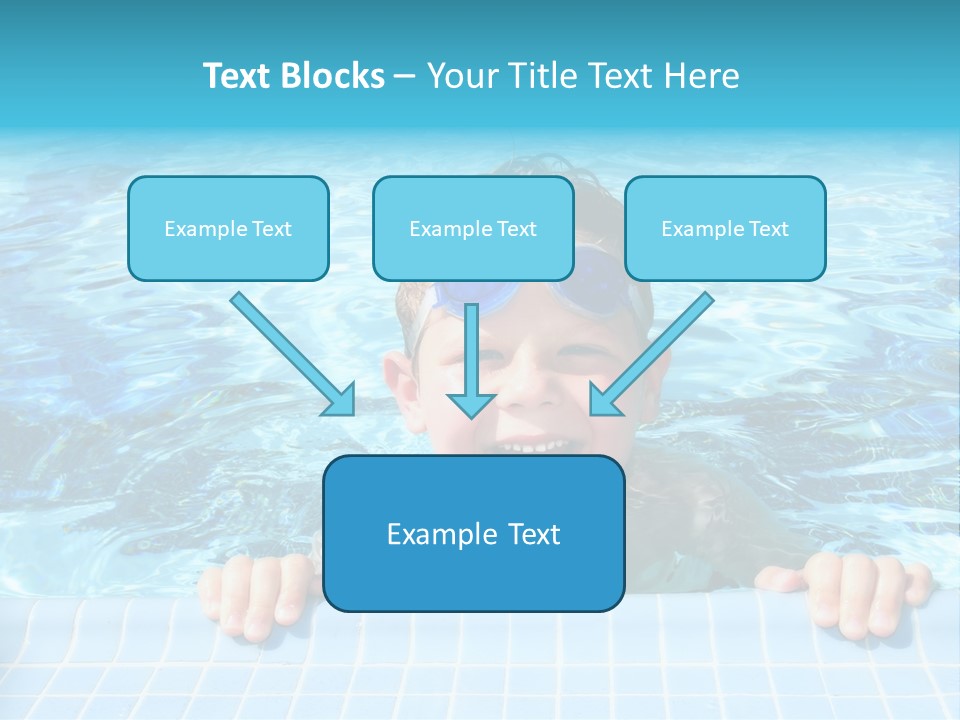 Happy Child In A Sunny Swimming Pool PowerPoint Template