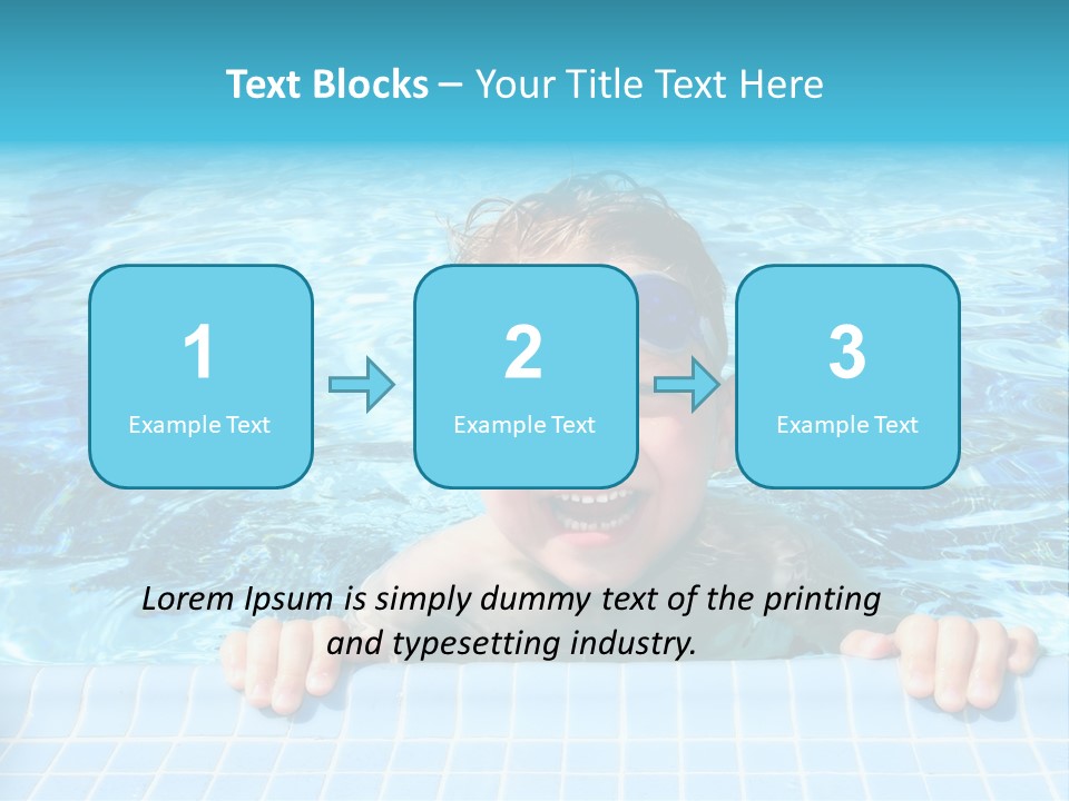 Happy Child In A Sunny Swimming Pool PowerPoint Template