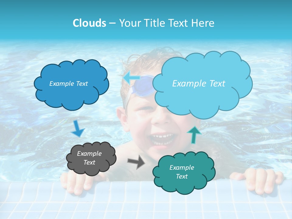 Happy Child In A Sunny Swimming Pool PowerPoint Template