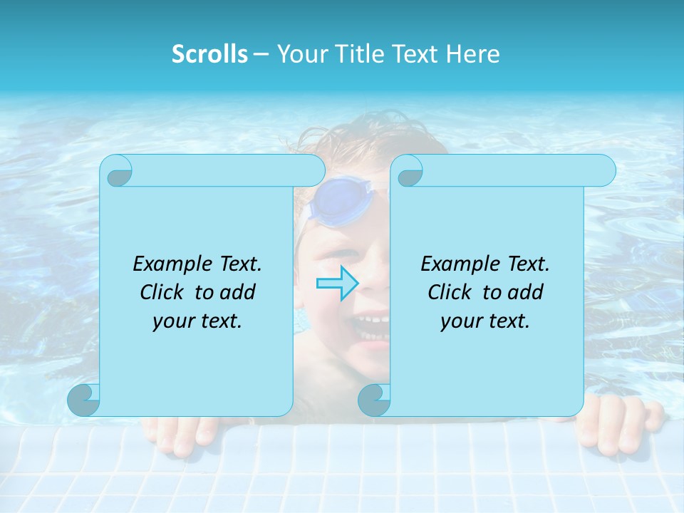 Happy Child In A Sunny Swimming Pool PowerPoint Template
