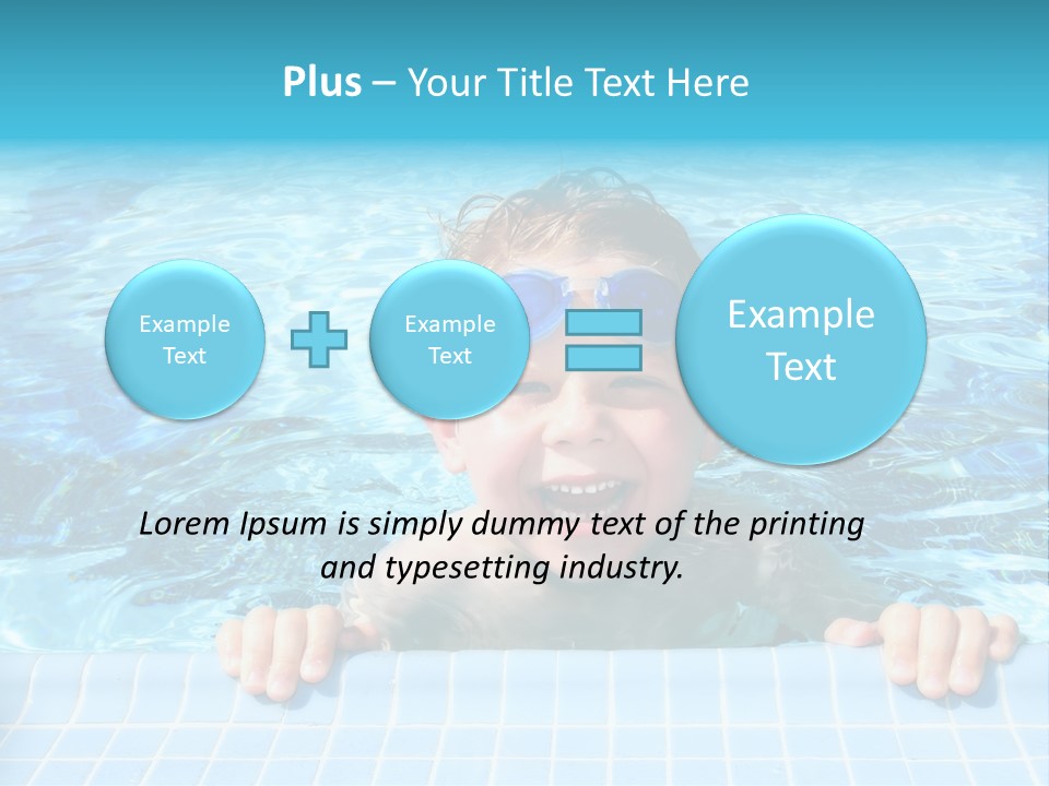 Happy Child In A Sunny Swimming Pool PowerPoint Template