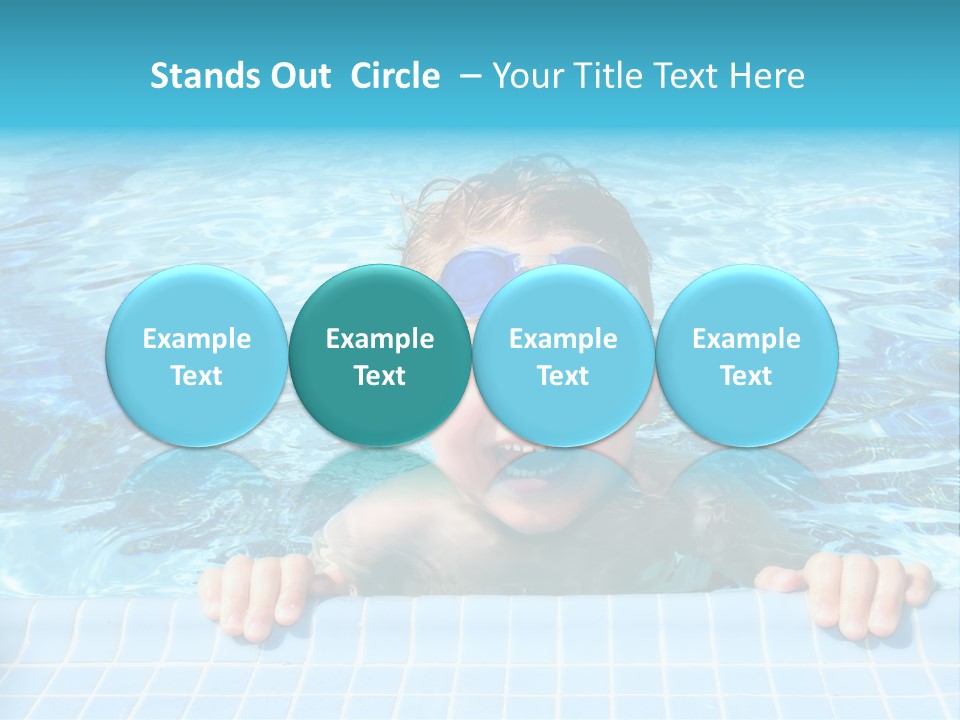 Happy Child In A Sunny Swimming Pool PowerPoint Template
