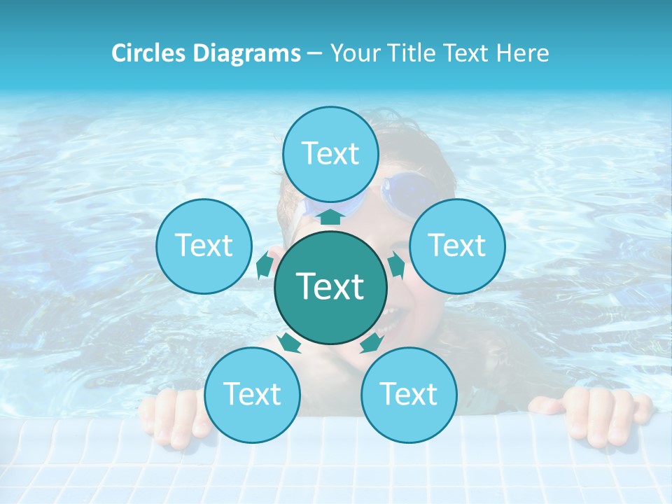 Happy Child In A Sunny Swimming Pool PowerPoint Template