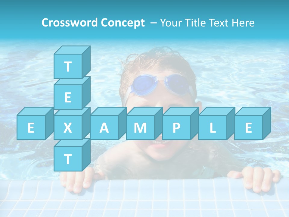 Happy Child In A Sunny Swimming Pool PowerPoint Template