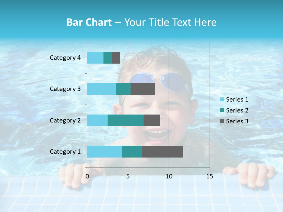 Happy Child In A Sunny Swimming Pool PowerPoint Template