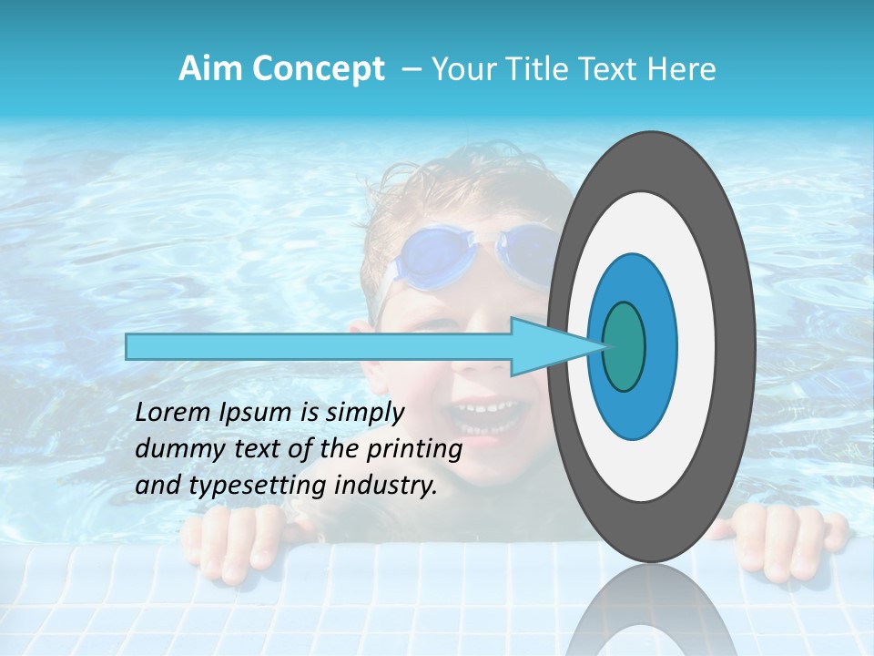 Happy Child In A Sunny Swimming Pool PowerPoint Template