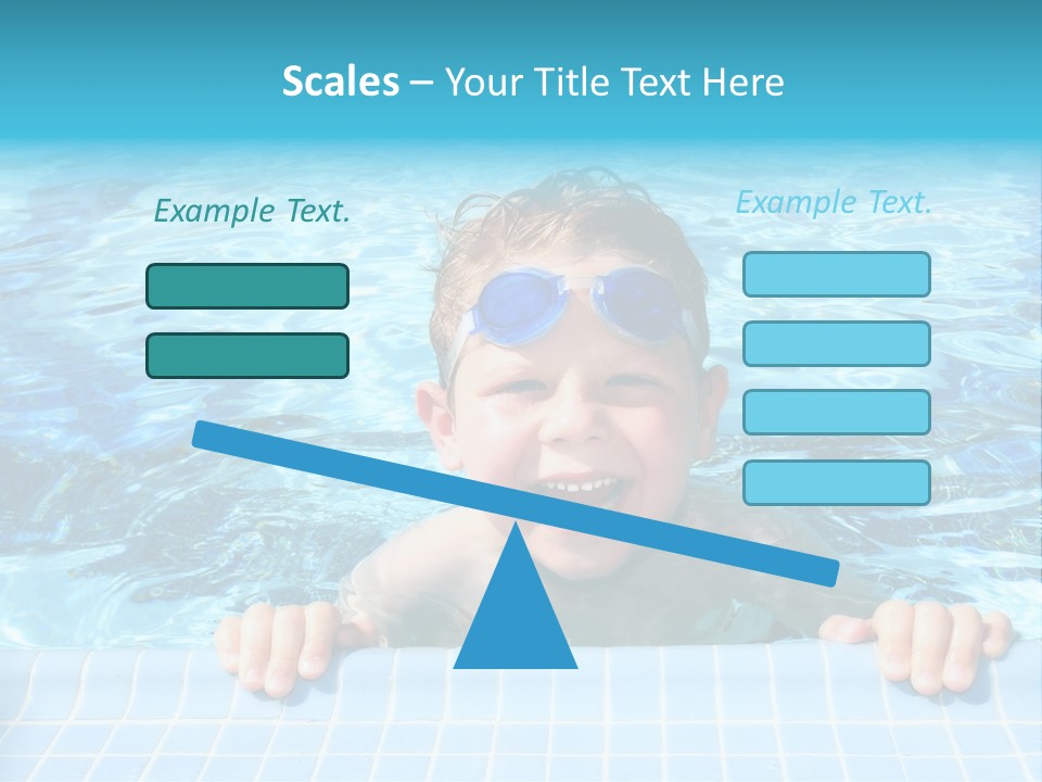 Happy Child In A Sunny Swimming Pool PowerPoint Template