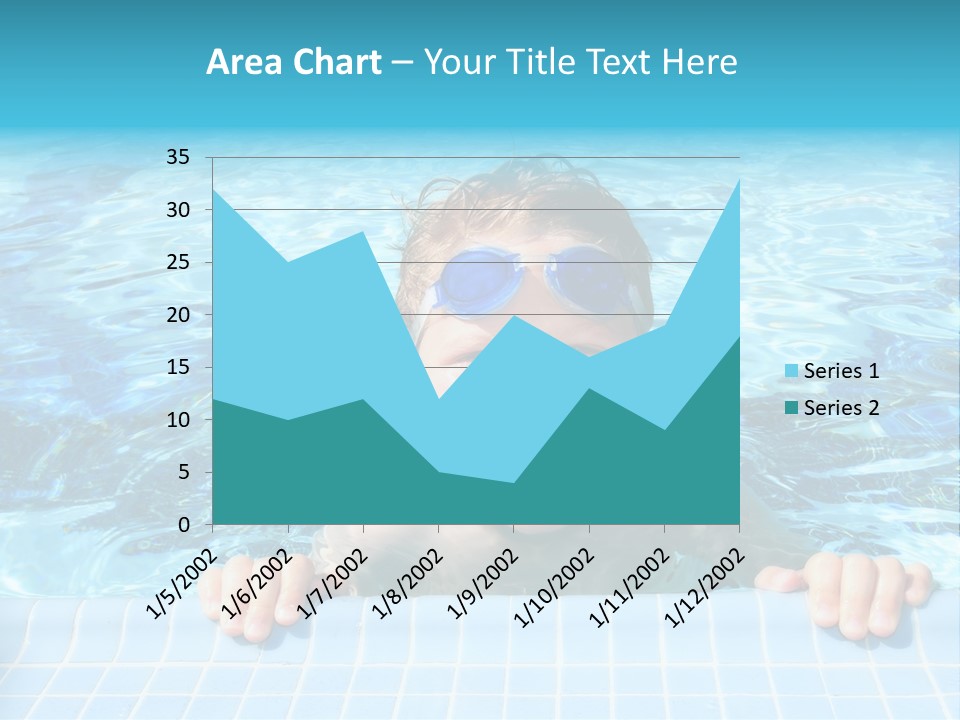 Happy Child In A Sunny Swimming Pool PowerPoint Template