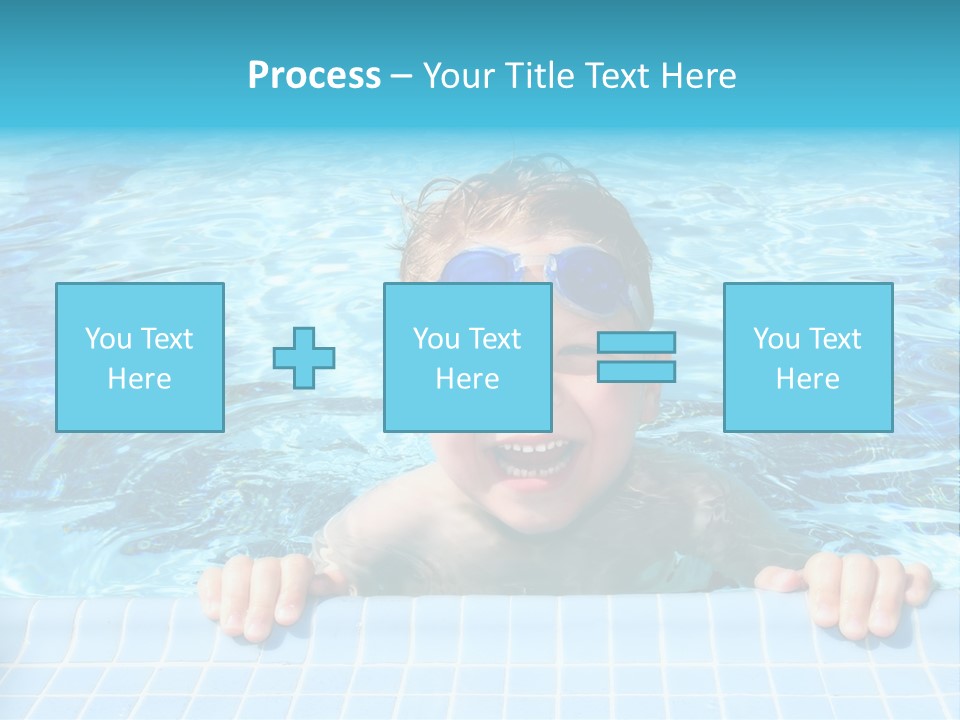 Happy Child In A Sunny Swimming Pool PowerPoint Template