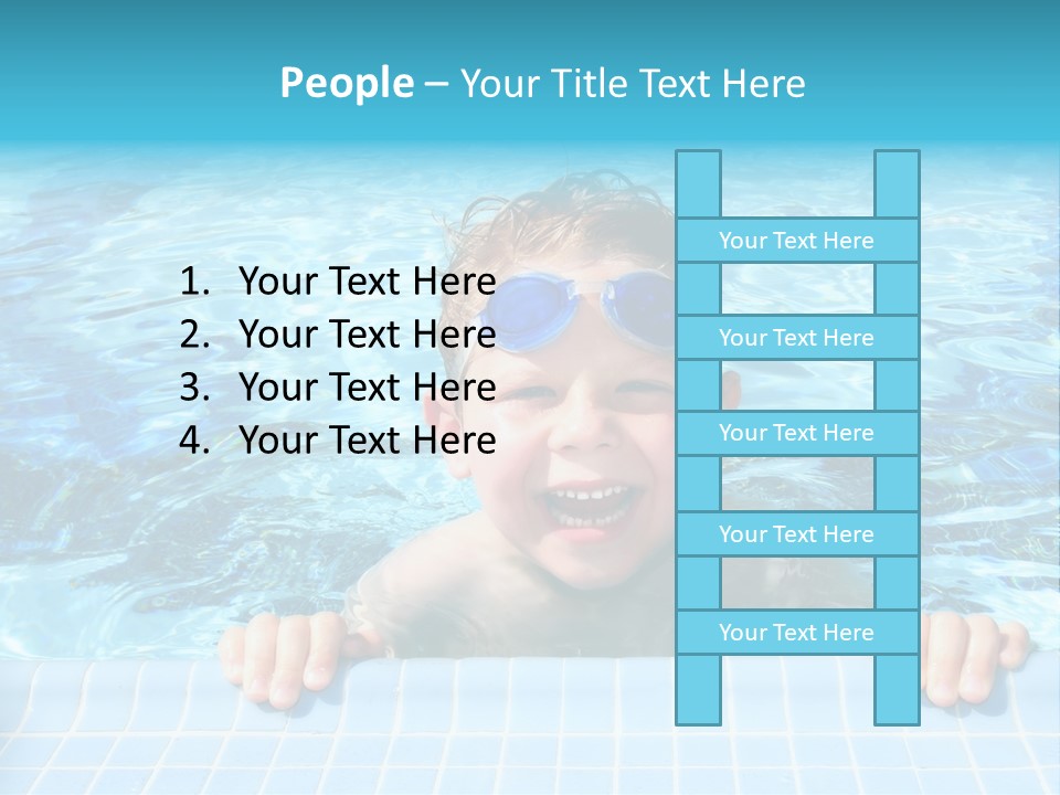 Happy Child In A Sunny Swimming Pool PowerPoint Template