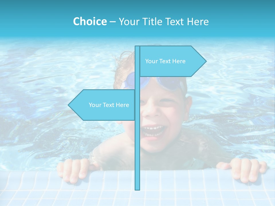 Happy Child In A Sunny Swimming Pool PowerPoint Template