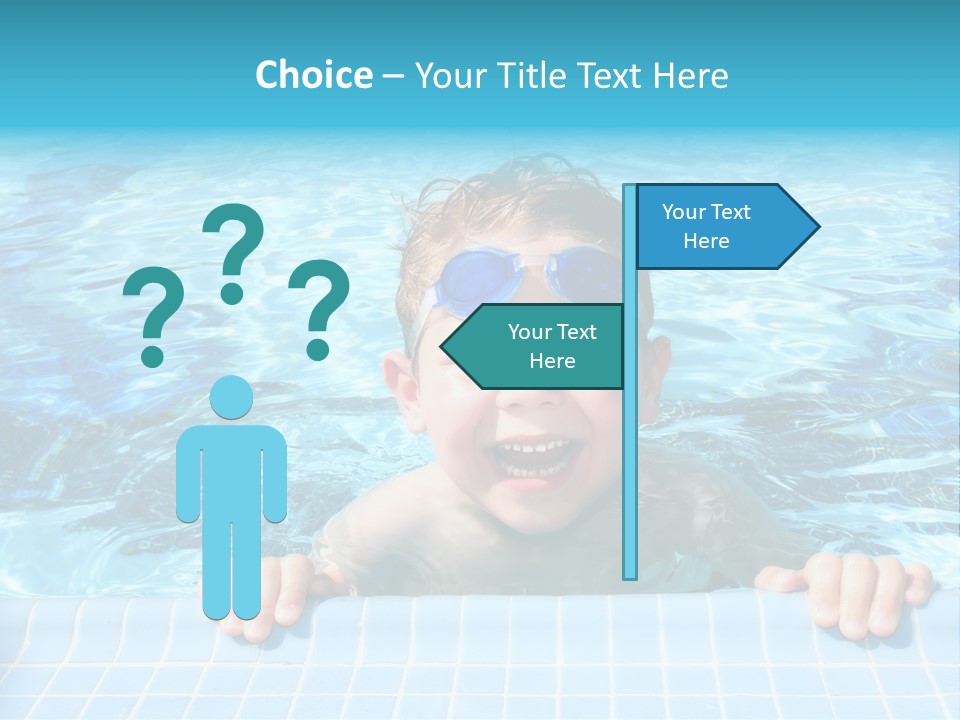 Happy Child In A Sunny Swimming Pool PowerPoint Template